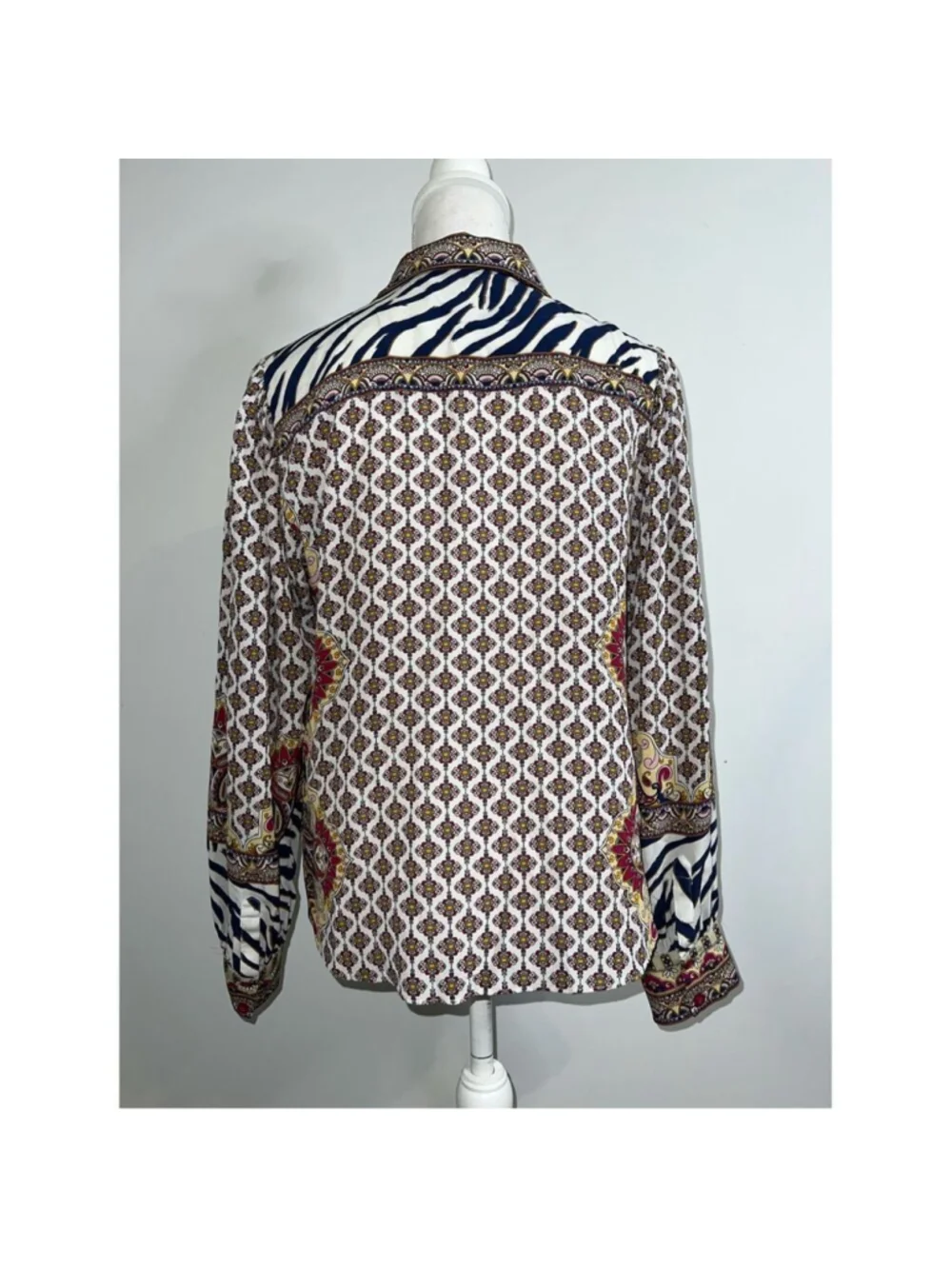 100% Silk HALE BOB Longsleeve Button Down LARGE